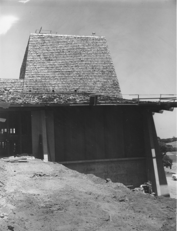 The Foothill College Auditorium under construction. It would later be renamed Smithwick Theater.