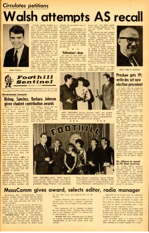 Foothill Sentinel May 29 1964
