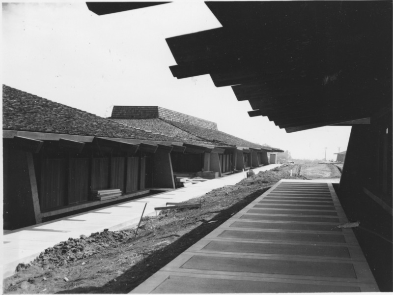 The campus is nearing completion in this 1961 photo.  