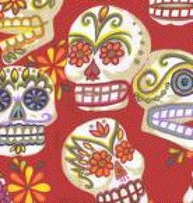Close up of sugar skulls for Dia de los Muertos.