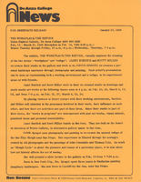De Anza College press release on orange-gold paper with De Anza arches logo.