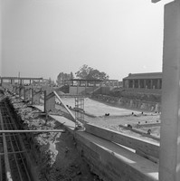 
Looking toward Stelling Road in 1966, this image shows the two pools under construction. 