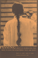 Person in white shirt, back to viewer, poised to cut off their long braid with scissors.