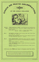 Flyer includes Juana Alicia drawing of a woman's face plus event list.