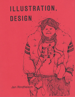 Cover of book entitled 'Illustration, Design.' Detailed drawing of youth completely outfitted for winter with bulky clothes, scarf, and mittens.
