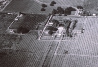 An aerial view of the site that would later become De Anza College. Date of photo unknown.