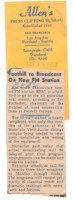 News article announcing that KFJC will go on the air sometime in October following the erection of the radio antennae at Foothill College in Mountain View, according to  Erv Harlacher, chairman of the division of mass communication at Foothill College.