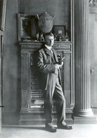 Renown architect Willis Polk stands in his San Francisco office in 1913. He designed many famous buildings, one of which was Le Petite Trianon. Image courtesy of U.C Berkeley Bancroft Library.