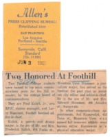 News article announcing Fred Kulick, Jr., as new station manager of KFJC and Larry Stammer as new editor-in-chief of the Foothill Sentinel.
