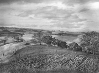 A view of the land in Los Altos Hills in 1915, later to be occupied by the Foothill College campus.