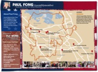Map related to Paul Fong, Flo Oy Wong's art, and key locations in Fong's 22nd Assembly District.