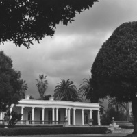 Another view of Le Petite Trianon in its original location. This image was taken in 1959 when FHDA (then called the Foothill Junior College District) purchased the land for De Anza College.