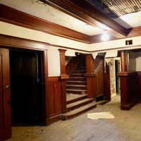 The living room of the Griffin House as it appeared in 2019. 