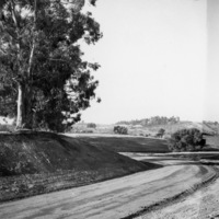 A view of the Campus Loop Road under construction. Exact location of photo not yet identified. Photographer unknown.