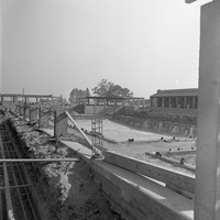 
Looking toward Stelling Road in 1966, this image shows the two pools under construction. 