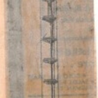 Photograph from paper showing Douglas Gardner with crutch on KFJC radio antenna.