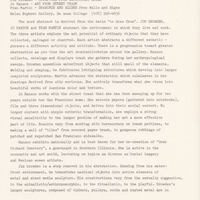 First page of 'Out of the Ordinary' director's notes.