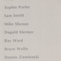 Announcement has detail of a poster with paintbrushes.