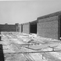 A view of the interior of the 5200 building, under construction at Foothill College in 1961.