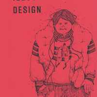 Cover of book entitled 'Illustration, Design.' Detailed drawing of youth completely outfitted for winter with bulky clothes, scarf, and mittens.