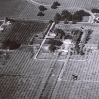 An aerial view of the site that would later become De Anza College. Date of photo unknown.
