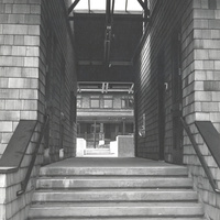 This District Office building, completed in 1971, originally had on open courtyard between the two wings. The Griffin House could be seen from the rear entrance past the open courtyard.