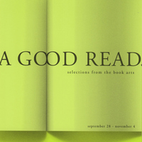 Yellow-green announcement with image of an open book.