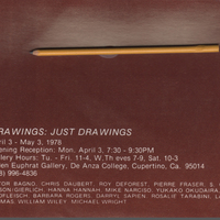 Brown announcement with small actual pencil glued on. Basic show info.