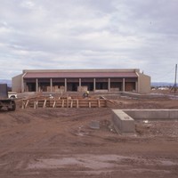 A view of the Language Arts Quad, under construction in 1966. 