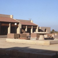 
A smaller fountain, matching the one at the center of campus, was built in the L Quad area. Photo taken in 1966 or 1967. Photographer unknown.