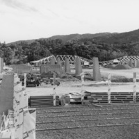 Foundations are laid and new buildings begin to take shape on the Foothill College campus, which opened to the public in Fall of 1961.