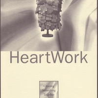 Cover of book entitled 'Heartwork' shows a handmade vest constructed from, covered with, wool gloves.
