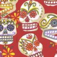Close up of sugar skulls for Dia de los Muertos.