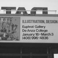 Billboard photo includes exhibition information and a machine-parts poster detail.