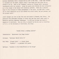 Second page of director's notes for Spiegel's 'Slough Cycle.'