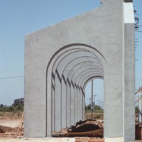 Archways were constructed prior to the buildings to which they were attached.