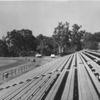 Bleachers are being installed for the Foothill College football field.