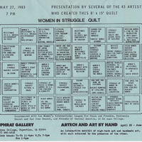 Quilt diagram with each square describing the struggle represented.