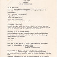 Text flyer with timing of day's events.