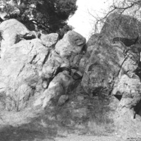 These large rocks still stand today at the main entrance to the college.