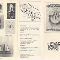 Brochure includes small images of art plus a map showing gallery location.