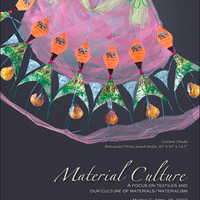 Detail of Corinne Okada nutcracker party dress made with recycled candy wrappers.
